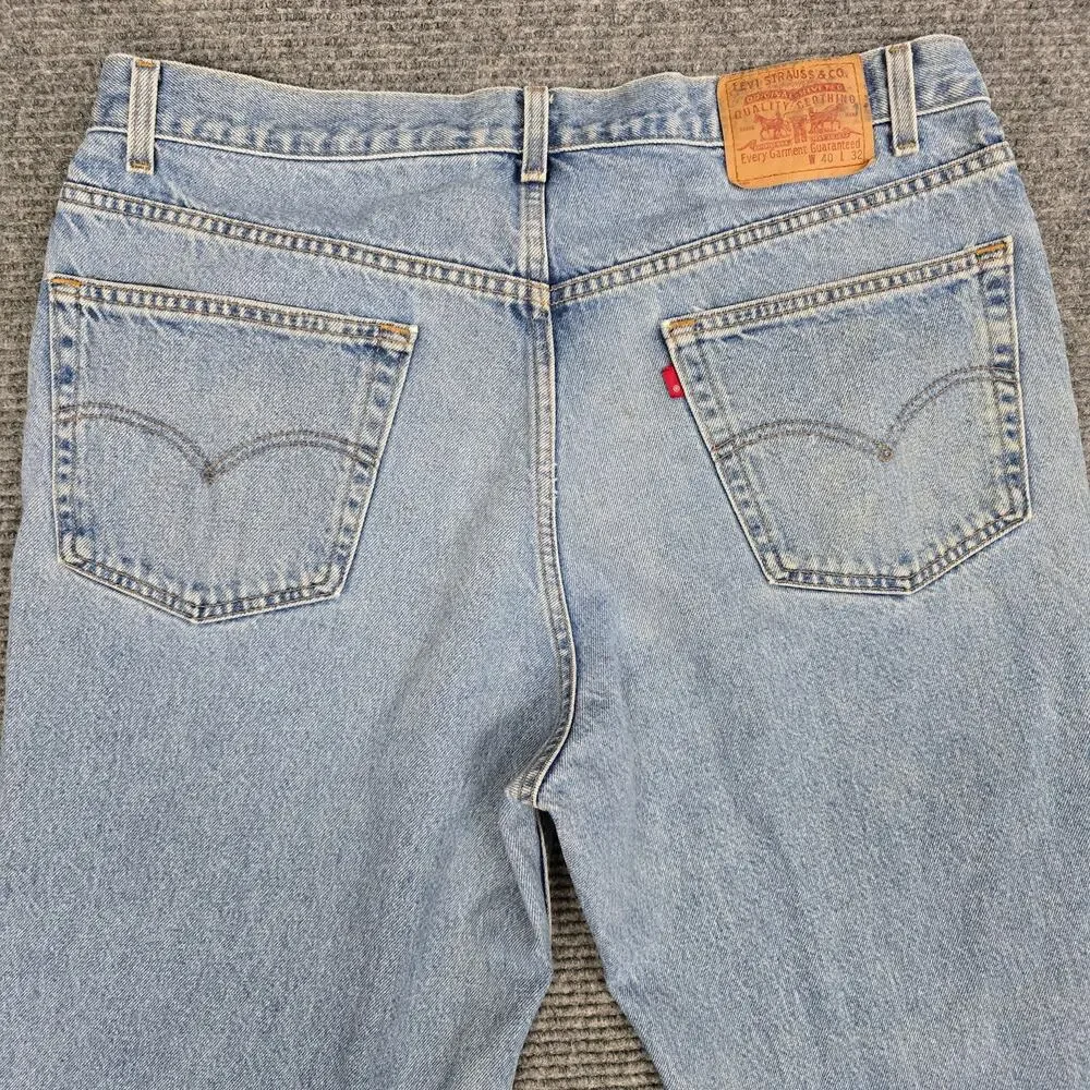Vintage Y2K Levis 901 Jeans Mens 40x32 Relaxed Straight Leg Light Wash